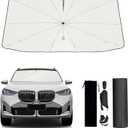 2025 Upgraded for BMW X3 Sunshade, Portable Foldable Sunshade Accessories, [Nano Ice Crystals Coating] UV Protection, Keeps Interior Cool (for BMW X3 2025)