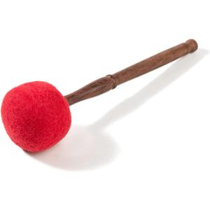 Drum Mallet Wool Felted Drum Stick - 9 Inches Wool Mallet for Gongs & Large Singing Bowls by Himalayan Bazaar (Red)
