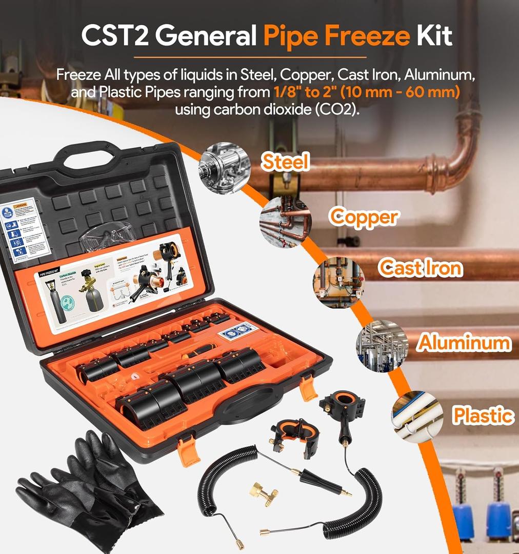 CST2 General Cold-Shot Pipe Freeze Kit, Small, Black and Orange