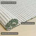 Chardin Home Green & Ivory Providence Stripe Area Rug 2' x 3' (Rectangular) | Hand Woven Recycled Cotton Rug | Machine Washable & Reversible