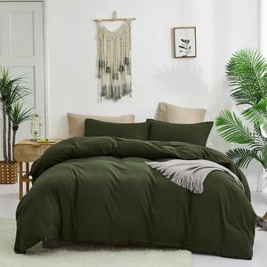 Houseri Olive Green Comforter Set Cal King Dark Bedding California Army Sets Oversized Men Women Military Size Blackish Cal King(96''*104''-Comforter)