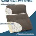 Lumbar Support Pillow for Recliner Chair with Headrest, Dual-Layer Large Back Pillow for Deep Couch & Sofa, Memory Foam Lower Back Support Cushion Set for Sciatica Relief Brown