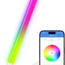 Smart LED Glow Stick, Rechargeable Light Stick, Button or App Controlled, Music Synced, DIY Light Effects, IP54 Waterproof, Perfect for Parties, Festivals, Concerts