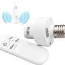Remote Control Light Bulb Socket, E26/E27 Screw in Adapter and 15/30/60 Min Timer for Closet, Garage, Basemen