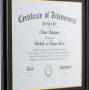 DOAI ART Diploma Frame 14 x 17 with Mat Black Solid Wood Display Document/Certificate 16x20 without Mat and Picture 17x14 with Black Over Gold Mat | Wall Hangers,HD Glass,Mahogany