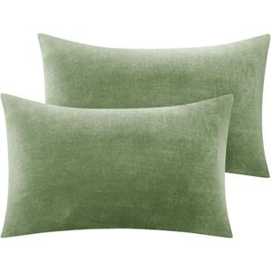 BEDELITE Flannel Pillowcases Standard Set of 2, Super Soft Fleece Pillow Case Cover with Zipper for Bedroom, Sofa, Couch,Luxury Cozy Velvet Pillow Shams for All Seasons(20x12 Inches, Sage Green) BEDELITE Flannel Pillowcases Standard Set of 2, Super Soft Fleece Pillow Case Cover with Zipper for Bedroom, Sofa, Couch,Luxury Cozy Velvet Pillow Shams for All Seasons(20x12 Inches, Sage Green)