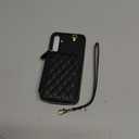 Phone Case for Samsung Galaxy A15 5G/4G Wallet Cell Cover with Tempered Glass Screen Protector Wrist Crossbody Strap Lanyard Stand RFID Blocking Credit Card Holder Slot A 15 G5 15A Women Girls Black