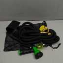 Flexi Hose Plus Expandable Garden Hose with 8 Function Nozzle, 50FT - Lightweight Retractable Garden Hose, Water Hose - No-Kink Flexibility, 3/4 Inch Solid Brass Fittings Includes Hook & Bag (Black)