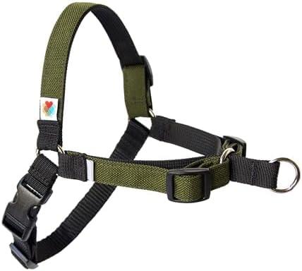 Wildebeest No Pull Dog Harness | Comfortable Training Harnesses | Effective No Pull Harness Design | Ideal for Small Dog and Puppy | 4-Point Adjustable (XS - 15~20 inch Girth, Olive)