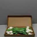 White Faux Tulips Real Touch (20 Pcs) - 13.5 Inch Premium PU Artificial Flowers for Valentine's Day, Spring & Easter Home Decor, Wedding Bouquet