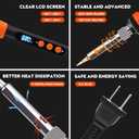 LDK Soldering Iron Kit, 100W Digital Soldering Iron Cautin for Electronics, Soldering Pen Soldering Gun Jewelry Welding Kit with 5pcs Tips, Stand, Solder, Solder Paste, Desoldering Pump, Tweezers