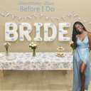 BRIDE Letter Balloons Blue Bows, 40" White BRIDE To Be Balloons for Beach Bach,Bachelorette,Last Toast On Coast,Beach Bridal Shower,Seashells Wedding Decoration,Girls Something Blue Engagement Party