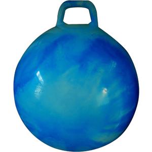 AppleRound Hippity Hoppity Hopball with Pump, Sit-On Bouncy Exercise Ball with Handle, 18 inch / 45 cm for Kids Ages 3-7, Cloud Colors (Blue)