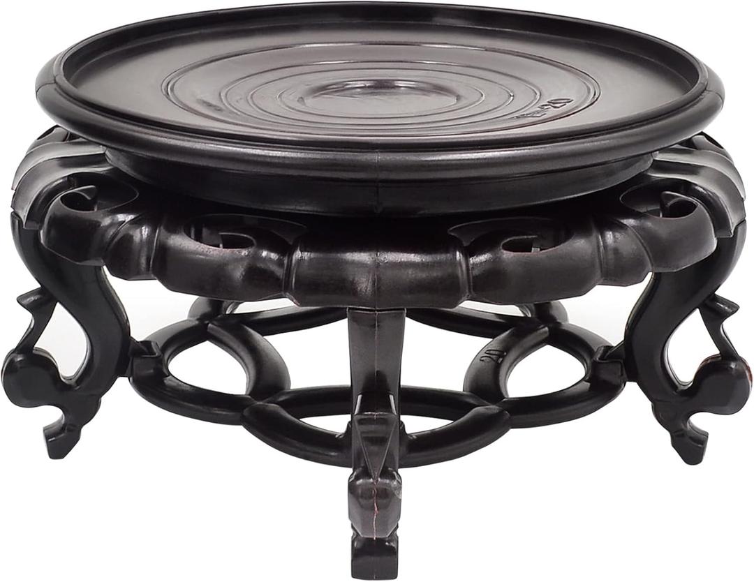 fengshuisale Oriental Furniture Fishbowl Stand Vase Base Stable Home Decoration Display Stand7.9 in