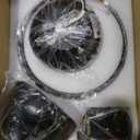 Crystal Ceiling Fan Fandelier with Lights-Ceiling Fans with Lights,50" Low Profile and Remote Control, Flush Mount, Reversible, Dimmable, Noiseless, Black Ceiling Fan for Bedroom