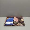 GarveeHome Plum Pink Floral 2x3 Door Mat Indoor Rugs for Entryway Small Black Purple Vintage Boho Cottage Throw Washable Non-Slip Low-Pile Rug for Bedroom Kitchen Bathroom Entrance