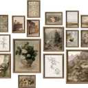 16 PCS Vintage Wall Art Decor, Farmhouse Wall Prints for Bedroom, Rustic Posters for Room Aesthetic, Wall Collage Kit Pictures for Living Room, Cottagecore Dorm Gallery Home Decor (11"x14" Unframed)