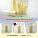 kakoya Flameless LED Candles with Timer 5 Pc Flickering Flameless Candles for Romantic Ambiance and Home Decoration Stable Acrylic Shell, with Embedded Star String Battery Operated Candles, Ivory