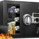 Safe Box 1.5 Cu Ft, Steel Security with Fireproof Bag & Digital Electronic Keypad, Safety Lock Box, Sensor Light, Removable Shelf, Home Safe for Valuables Documents Money Jewelry