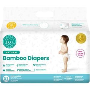 Little Toes Patented Natural Disposable Viscose Diapers  Day and Overnight Diapers  Sustainable 36 Pack (X-Large (Pack of 36))