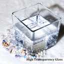 Set of 6 Square Glass Vases 5" x5" x 5", Clear Flower Vases for Centerpieces, Candle Holder for Wedding Party Events, Home Dcor