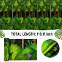 party greeting 54 Inch x 100 ft Rainforest Jungle Plastic Table Cover Roll Tablecloth Roll Tropical Greenery Table Cover for VBS 2026 Jungle Party Decorations Rainforest Greenery Background