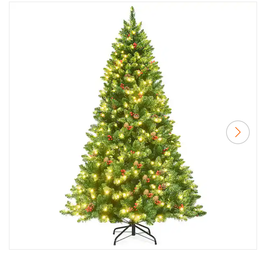 6.5 ft. Pre-Lit LED Slim Fraser Fir Artificial Christmas Tree with 450 Twinkling White Lights