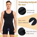 Mens Sleeveless Full Body Shaper Underwear Slimming Compression Bodysuit Shapewear Tummy Control Fajas Para Hombres,XL, 2 XL