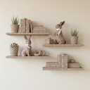 Rattan Effect Resin Easter Bunny Figurines Decor 2 PCS Wicker Looking Rabbit Decorations with Bow for Spring Table Centerpieces Indoor Farmhouse Home Decor(Small Rattan)