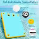 Inflatable Floating Dock with Dog Ramp or Soft Ladder, Non-Slip | Stable drop-stitch PVC dock with EVA; choose a dog ramp or soft ladder for beaches, oceans, swimming, fishing and pets