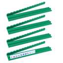 Leinuosen 4 Pcs Wooden Mahjong Rack with Pusher 4 Set Magnet American Mahjong Rack Magnetically Attached Pusher Painted Holder for Player Gift Family Game Night(Green,17.7 x 2.4 x 1 in)