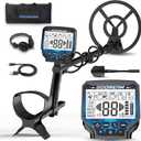 GDDREAM Metal Detector for Adults  18-Hour Rechargeable Battery, 10" IP68 Waterproof Coil, 6 Professional Modes, Upgraded DSP Chip for Gold, Silver, Coins, Beach & Treasure Hunting (Blue & Black)