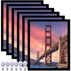 ijuerybai 6 Sets 20"x24" Picture Frame, Frames for 20" x 24" Canvas Collage Photo Poster Certificate Wall Gallery, High Transparent Horizontal Vertical Black 20 by 24 Inches