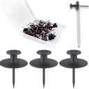 30 PCS Push Pins Picture Hangers Wall Hooks, Double Headed Thumb Tacks for Wall Hangings, Renter Friendly Decor Small Picture Frame Hangers for Drywall Cork Board Home Office Photo Decorations(Black)