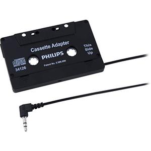 PHILIPS Universal Cassette Adapter with 3.5mm Audio Jack, Black