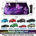 Butterfly Flowers Car Windshield Sun Shade Umbrella Bendable Handle Foldable Funny Sunshade for Car Windshield Block UV Rays Keep Vehicle Cool for Most Sedans SUV Trucks Cars 57"x30"
