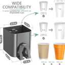 Cup Dispenser 2 Seats, Holder for 2-16 OZ Paper & Plastic Disposable Cups, Adhesive Cup Dispenser Wall Mount for Water Cooler, Coffee Station, Office, Bathroom, Wall (Dark Gray)