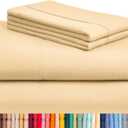 LuxClub 4 PC Sheet Sheets Deep Pockets 18" Eco Friendly Wrinkle Free Kids Fitted Sheets Machine Washable Hotel Bedding Silky Soft - Yellow Twin