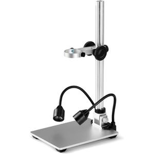 Koolertron LCD Digital Microscope Stand, 12inch Aluminum Extension Arm with 2 Fill Lights, Adjustable Manual Focus Holder for Soldering, PCB Inspection, Coin & Jewelry Observation