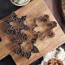 Snowflake Cookie Cutters Set of 10 pcs, Stainless Steel Snowflake Shaped Christmas Holiday Baking Molds for Fondant & DIY Crafts