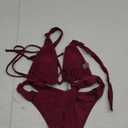 RoseSeek Women's 2 Piece Knot Swimsuit Backless Halter String Bikini Bathing Suit Vacation Cruise Outfit Burgundy Medium