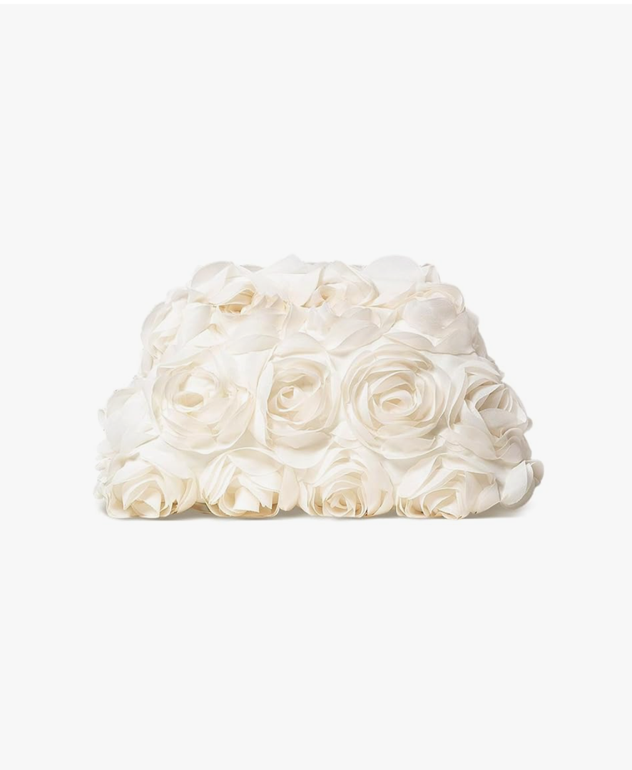 Evening Bag for Women, 3D Flower Wedding Evening Handbags Bride Floral Clutch Purse