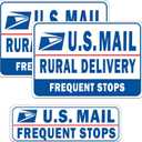 Mail Delivery Driver Magnetic Signs - 3 Pack Rural Carrier Delivery Frequent Stops Reflective Magnet for Car - Weather-Resistant - 11.8 x 8.1 inch (Blue White 3 Pack)