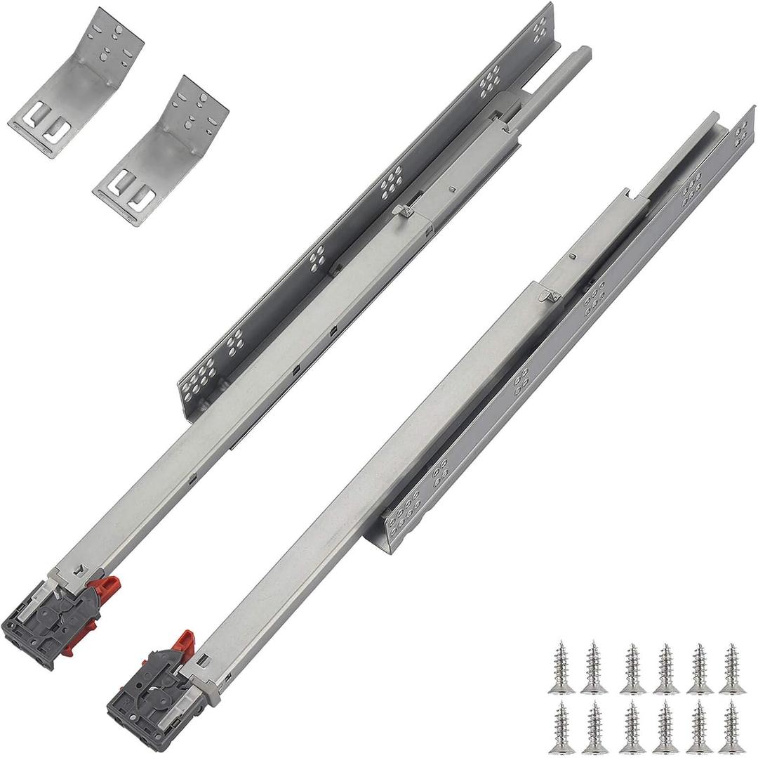 OCG Undermount Drawer Slides 15 inch (6 Pairs), Full Extension Soft Close Concealed Drawer Runners, Come with Mounting Screws and Brackets