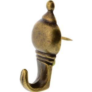 The Hillman Group 122212 Antique Push Pin Hanger Brass Plated, 3-Pack Pack Of 2