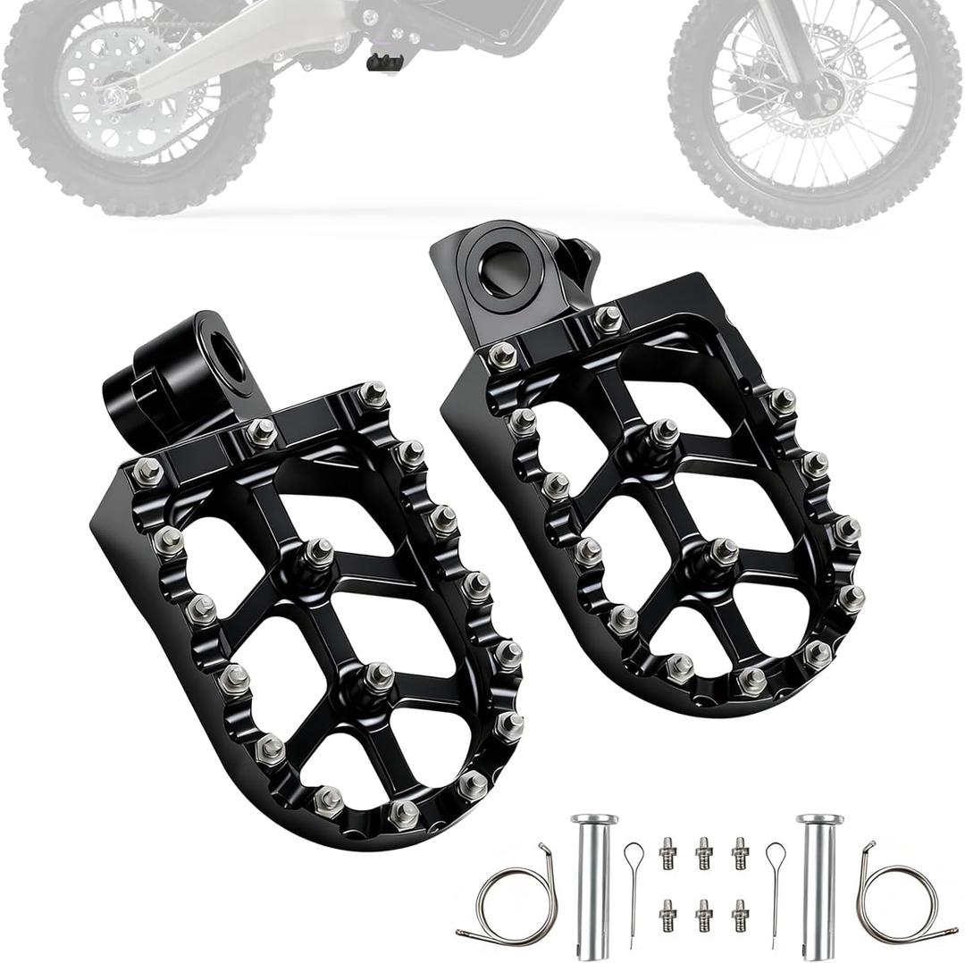 Electric Dirt Bike Foot Pegs CNC for ETM RTR/Lite Black, 7075-T7 Aluminum Alloy | Wider Anti-Skid Platform | Anodized Finish | Direct Fit | Easy Installation Etmrtr Footpegs Rest Pedal