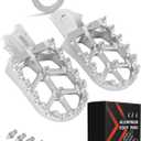 JFG RACING Dirt Bike Foot Pegs,7075 Aluminum CNC Pedals Rests for Surron Light Bee X and S/E Ride Pro S SS SR/CRF150F CRF230F 03-19/CRF250F 19-24/XR150L 15-24/KDX200 83-94-Silver