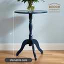 Decor Therapy Warwick Round Accent Table - 3 Leg Pedestal Side Table for Living Room, Bedroom, Entryway - Traditional Navy Bistro Drink Table