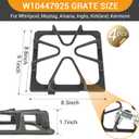 Upgraded W10447925 Gas Stove Burner Replacement for Whirlpool Stove Parts,Cast Iron Stove Grate Kenmore Maytag Gas Range Part Amana Inglis Kirkland Cooktop Stove Accessories 4Pcs Stove Top Grates Rack