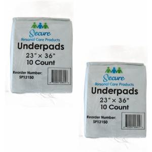 2 Pack Underpads 23 x 36 10 Count